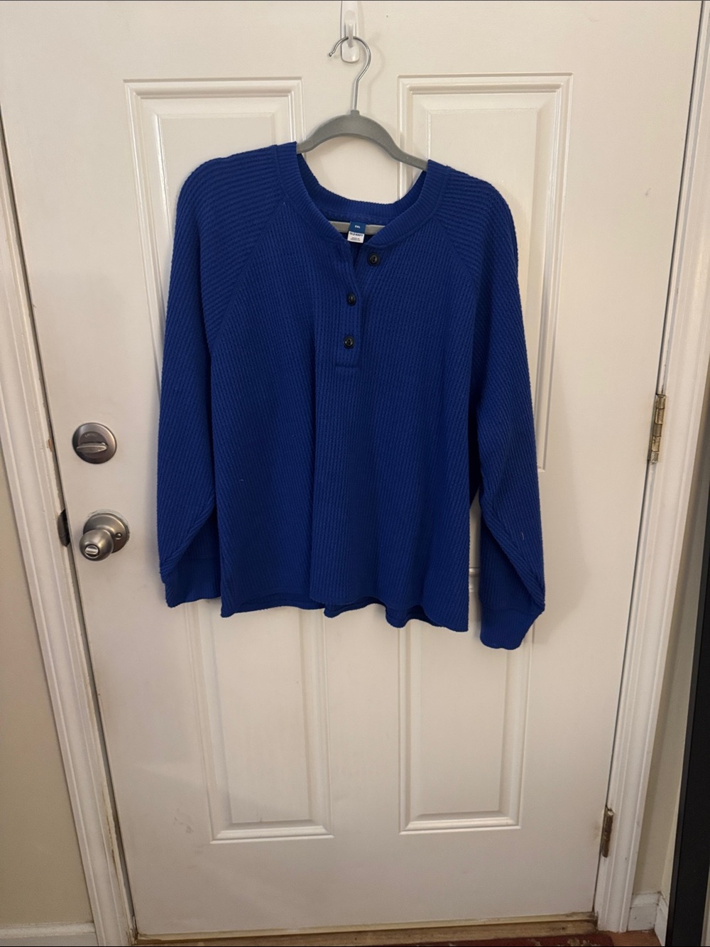 Old Navy Blue Waffle Henley Sweater